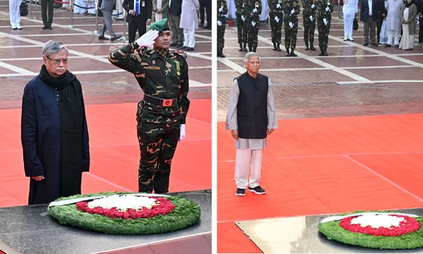 শহীদ বুদ্ধিজীবীদের প্রতি রাষ্ট্রপতি-প্রধান উপদেষ্টার শ্রদ্ধা নিবেদন